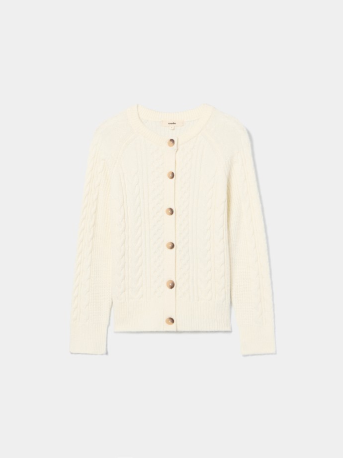 Casaco de malha entrançada Casaco de malha entrançada