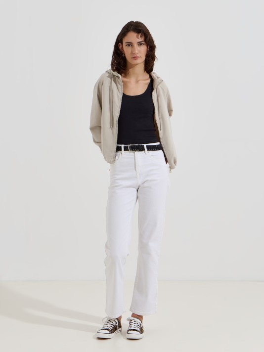 Parka com carapuço curta Parka com carapuço curta