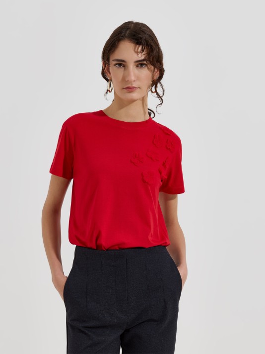 T-shirt com flores