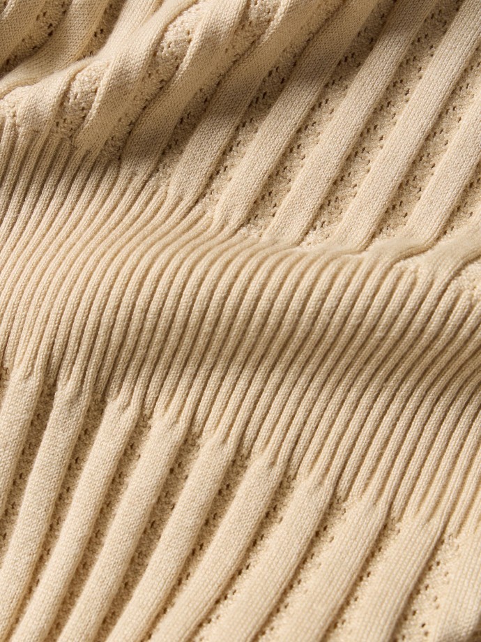 Vestido midi em malha texturada