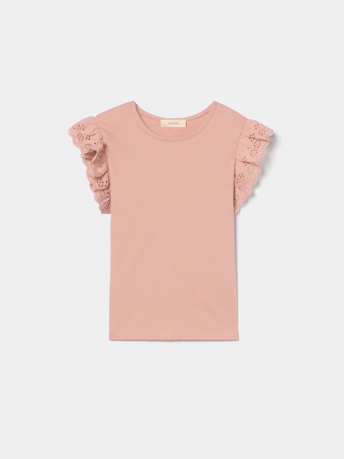 T-shirt com bordado inglês T-shirt com bordado inglês