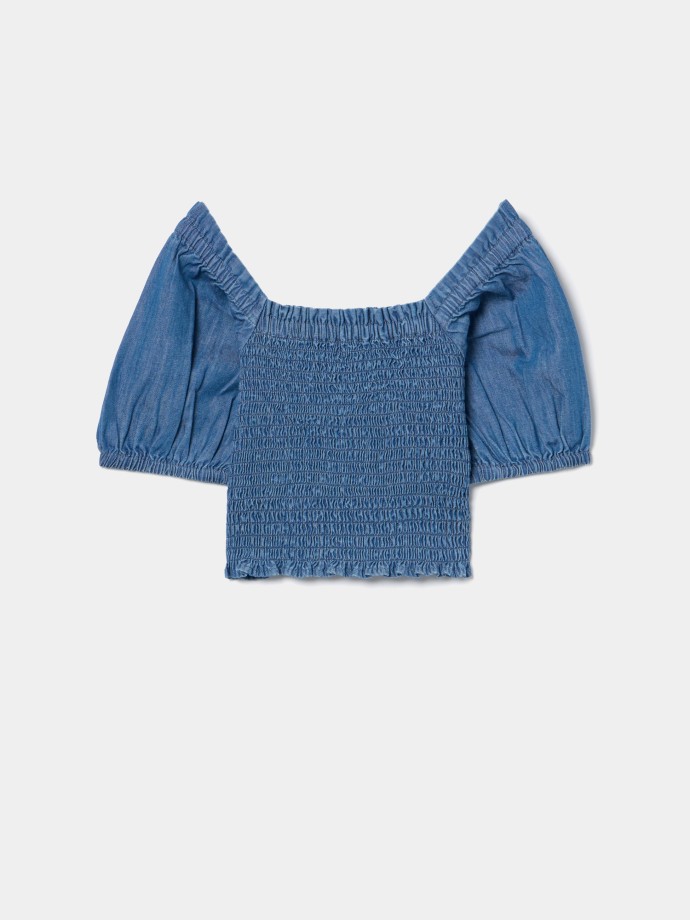 Top com franzido smock