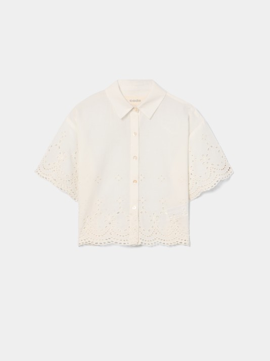Camisa com bordado inglês Camisa com bordado inglês