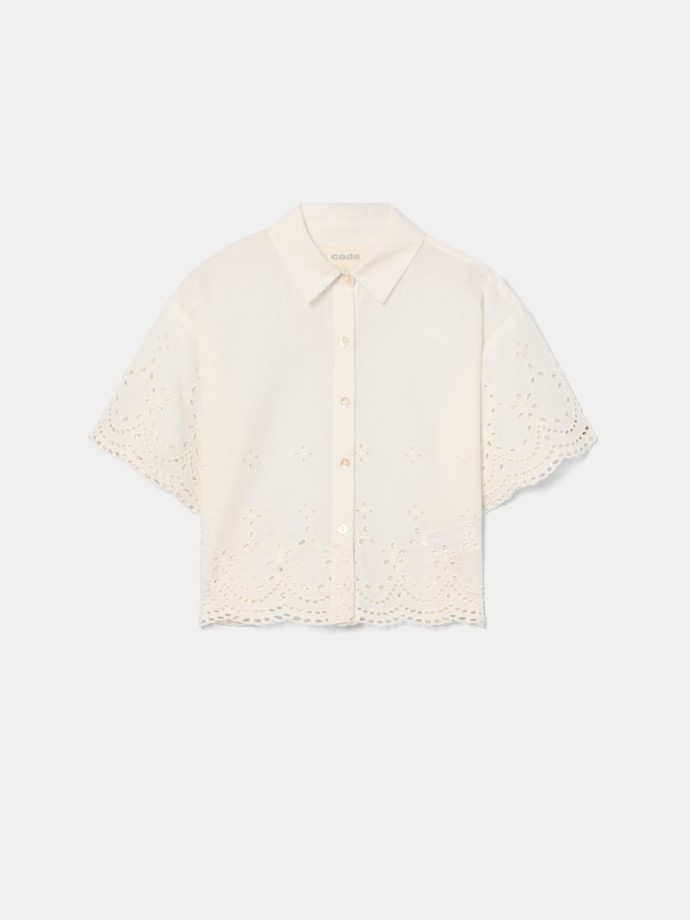 Camisa com bordado ingl�s