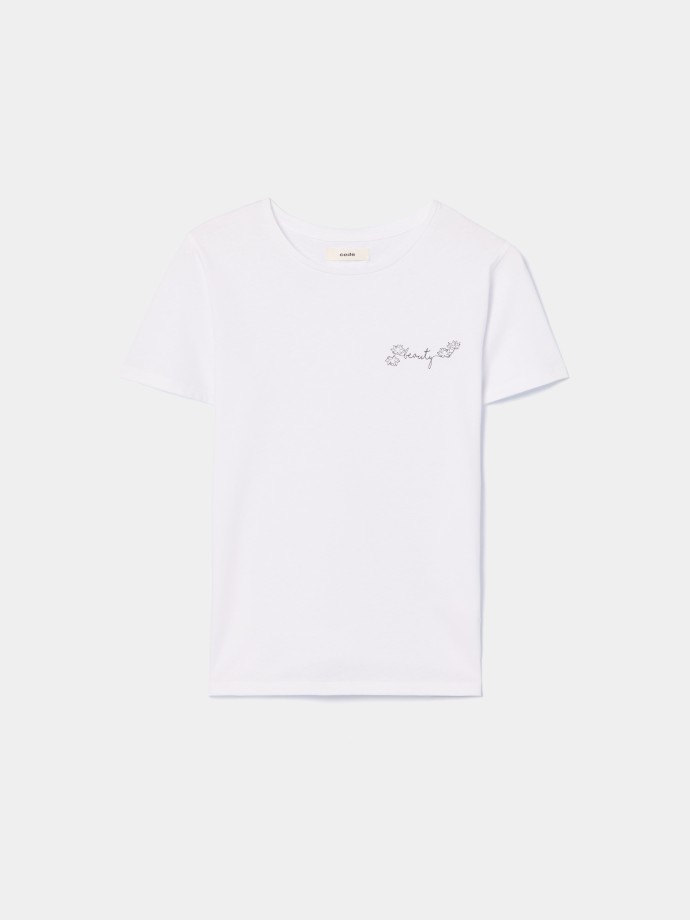 T-shirt com pormenor estampado