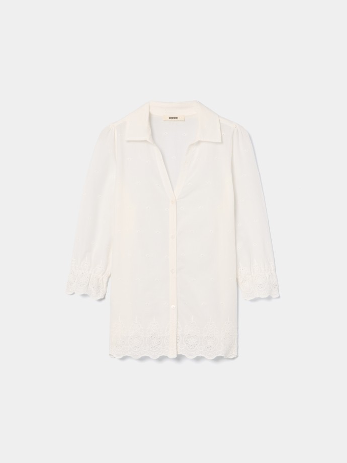 Camisa com bordado ingl�s