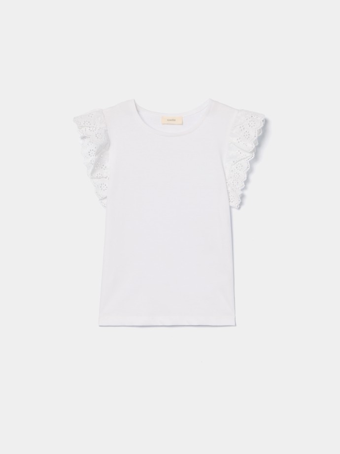 T-shirt com bordado ingl�s