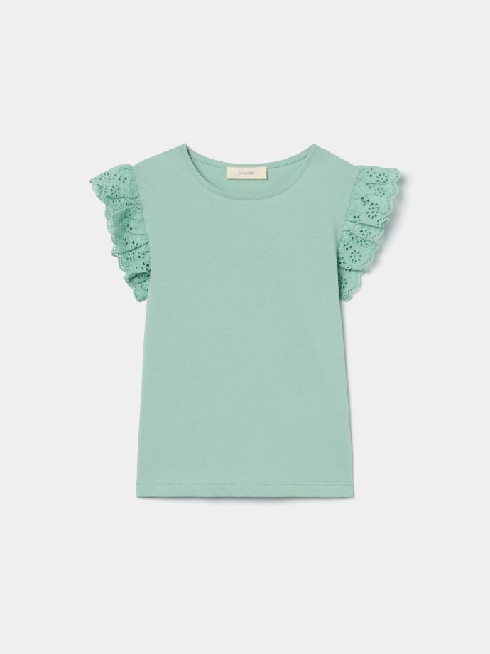 T-shirt com bordado ingl�s