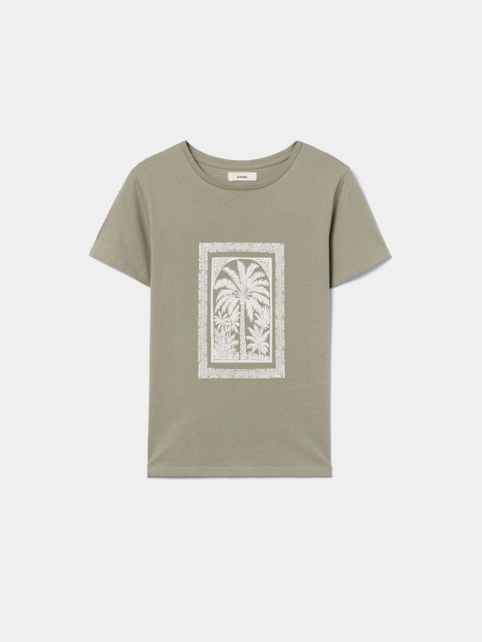 T-shirt com estampado frontal