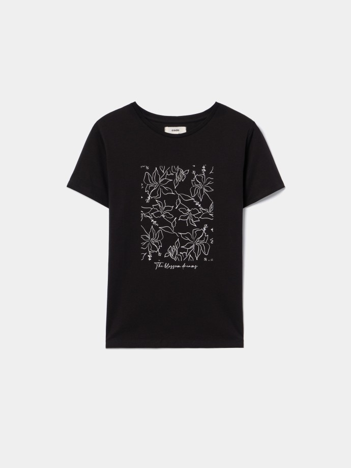 T-shirt com estampado floral