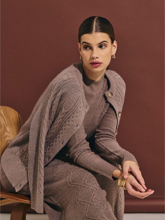 Casaco de malha entran�ada