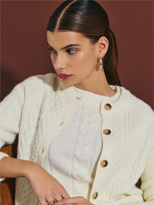 Camisola de malha entran�ada