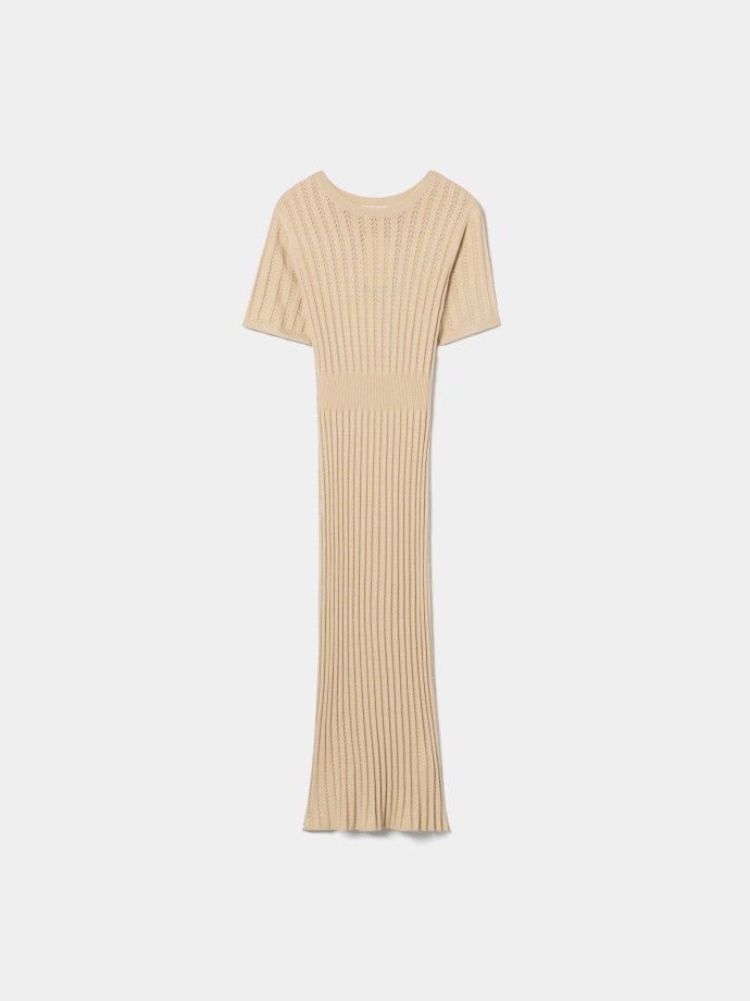 Vestido midi em malha texturada