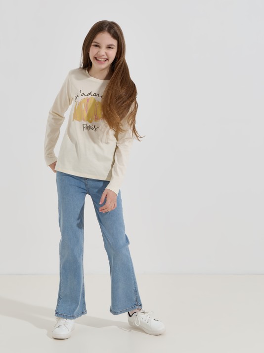 Camisola estampada com brilho