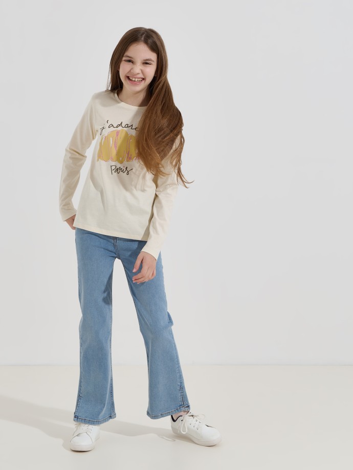 Camisola estampada com brilho