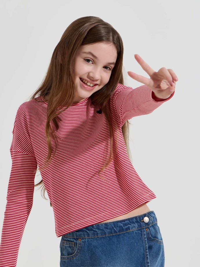 Camisola �s riscas sem ombros