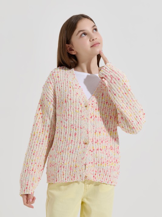 Casaco de chenille colorido