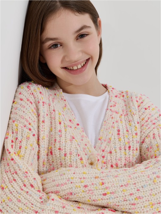 Casaco de chenille colorido Casaco de chenille colorido