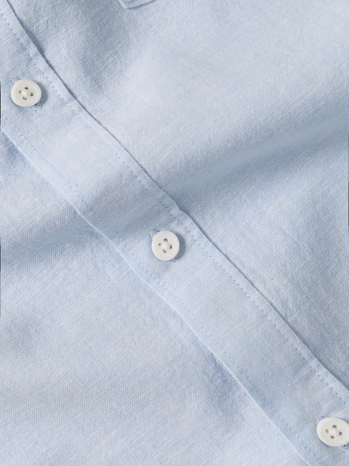 Camisa de manga curta com linho