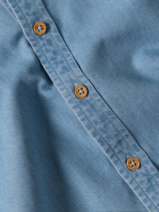 Camisa de ganga de manga curta Camisa de ganga de manga curta