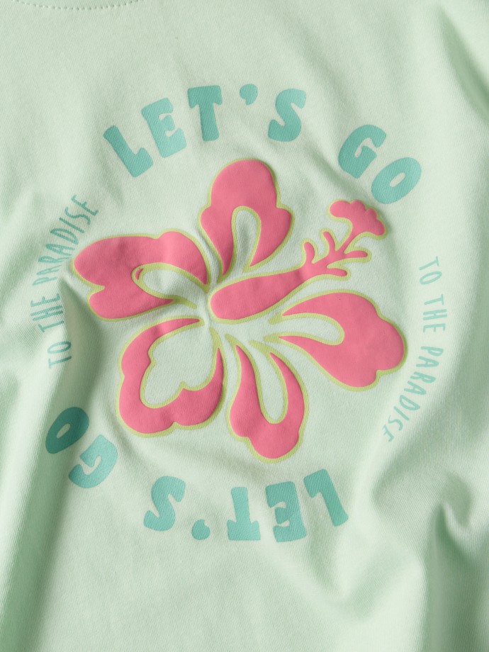 T-shirt cropped estampada
