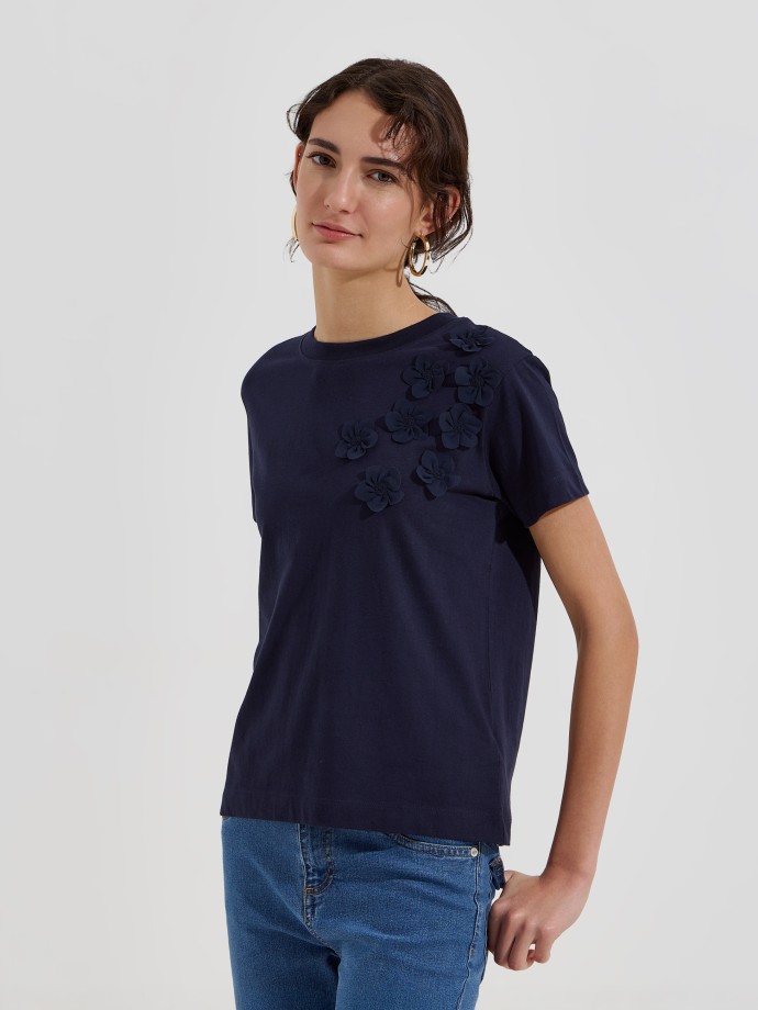 T-shirt com flores