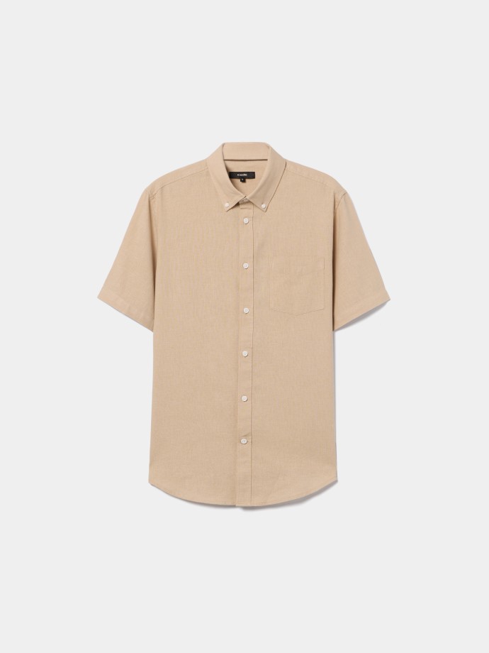 Camisa de manga curta com linho