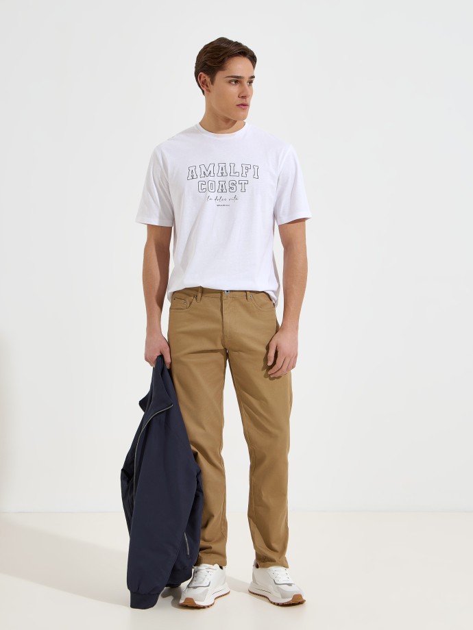 Cal�as slim fit com 5 bolsos