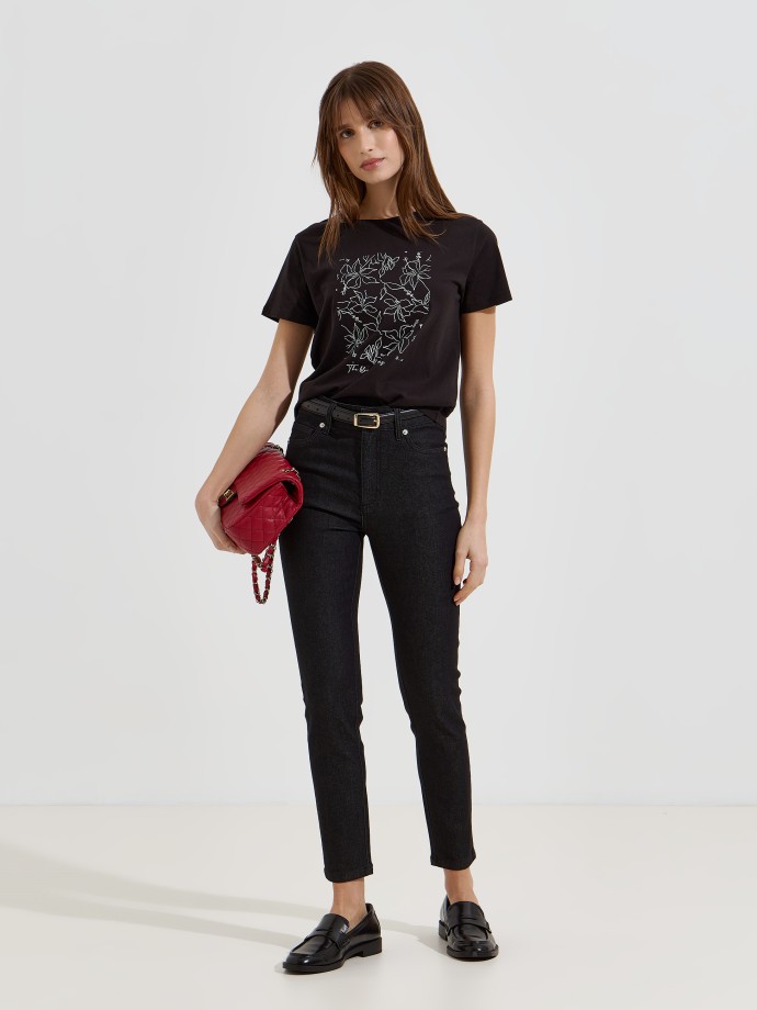 T-shirt com estampado floral