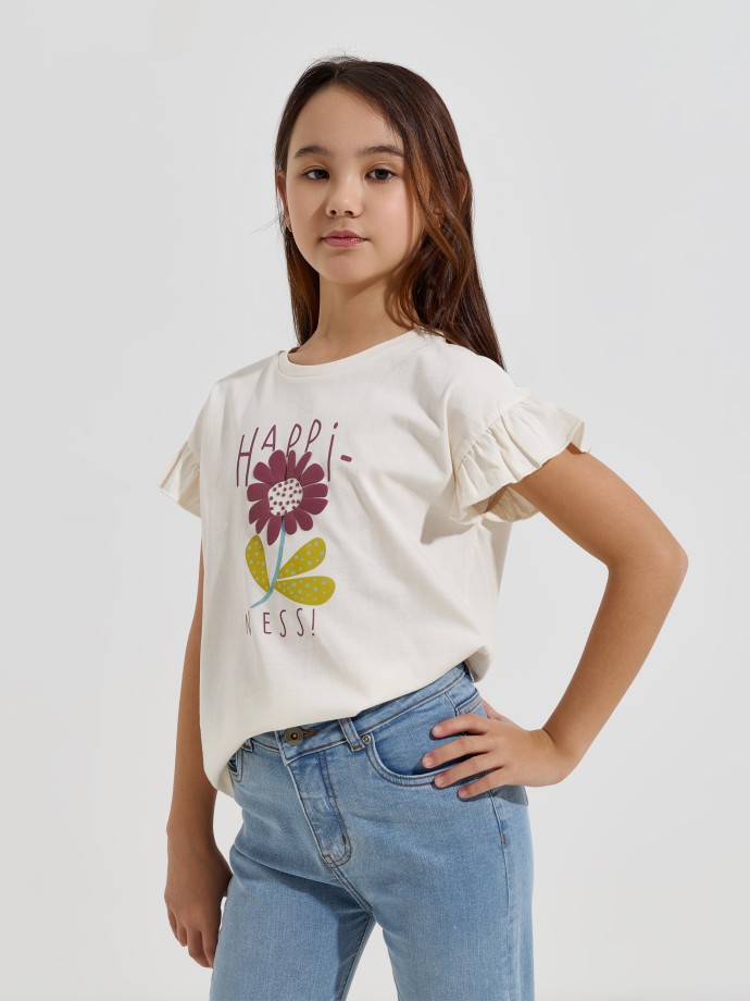 T-shirt estampada com folho
