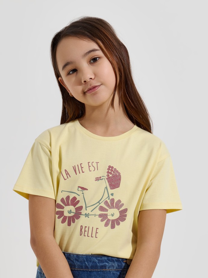 T-shirt estampada em algod�o