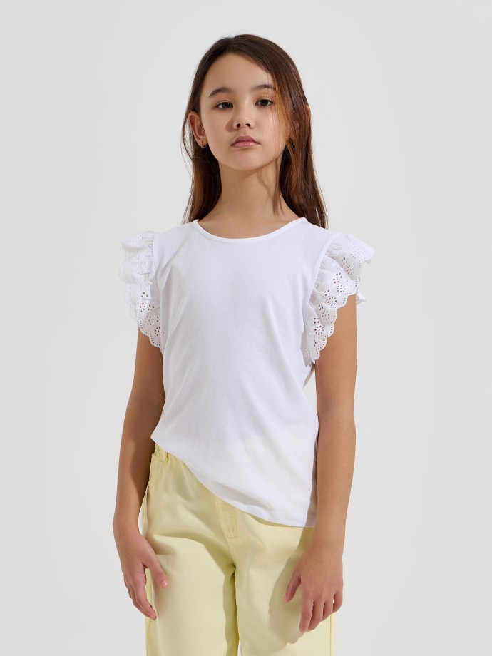 T-shirt com bordado ingl�s