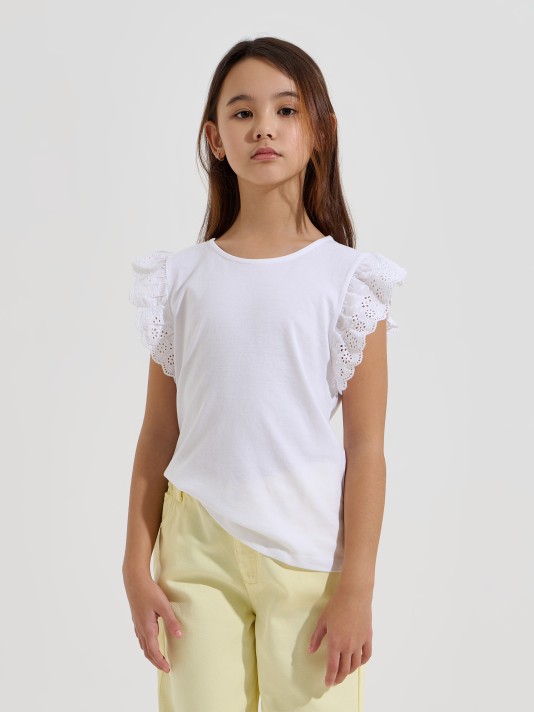 T-shirt com bordado ingl�s