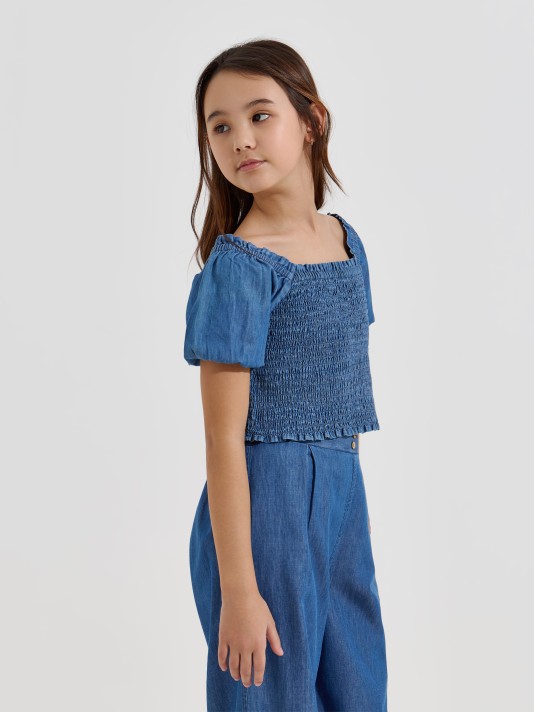 Top com franzido smock Top com franzido smock
