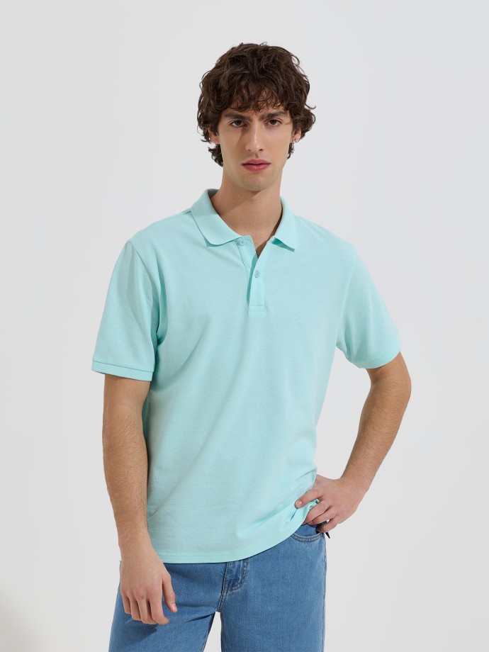 Polo b�sico em malha piquet