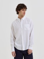 Camisa com linho e bolso frontal Camisa com linho e bolso frontal