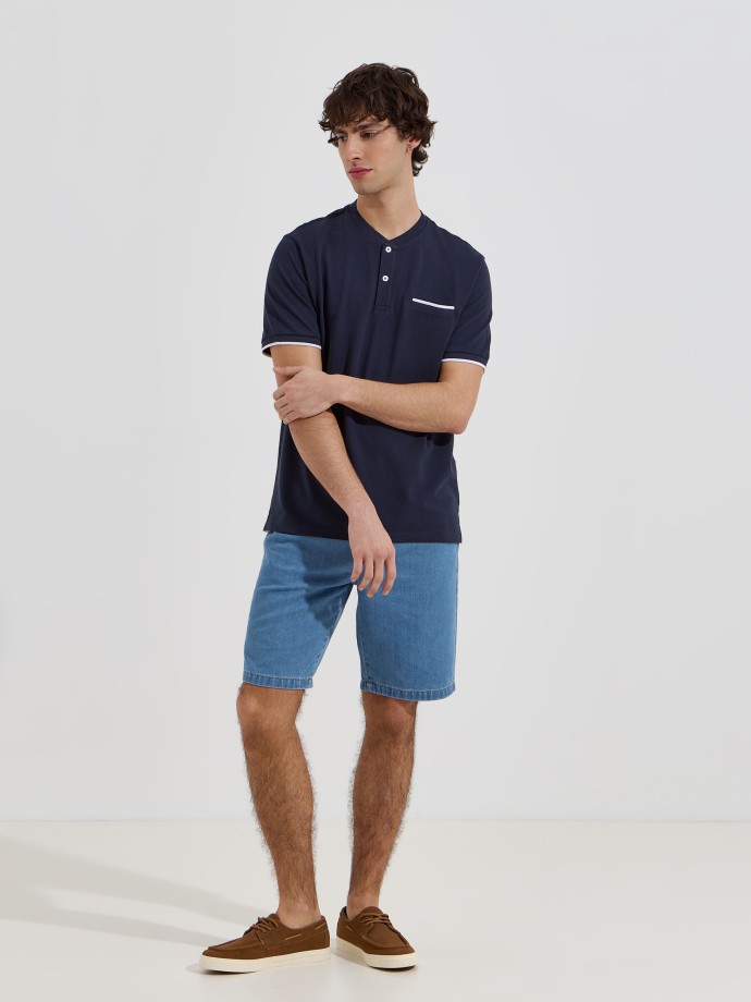 Polo com gola mao