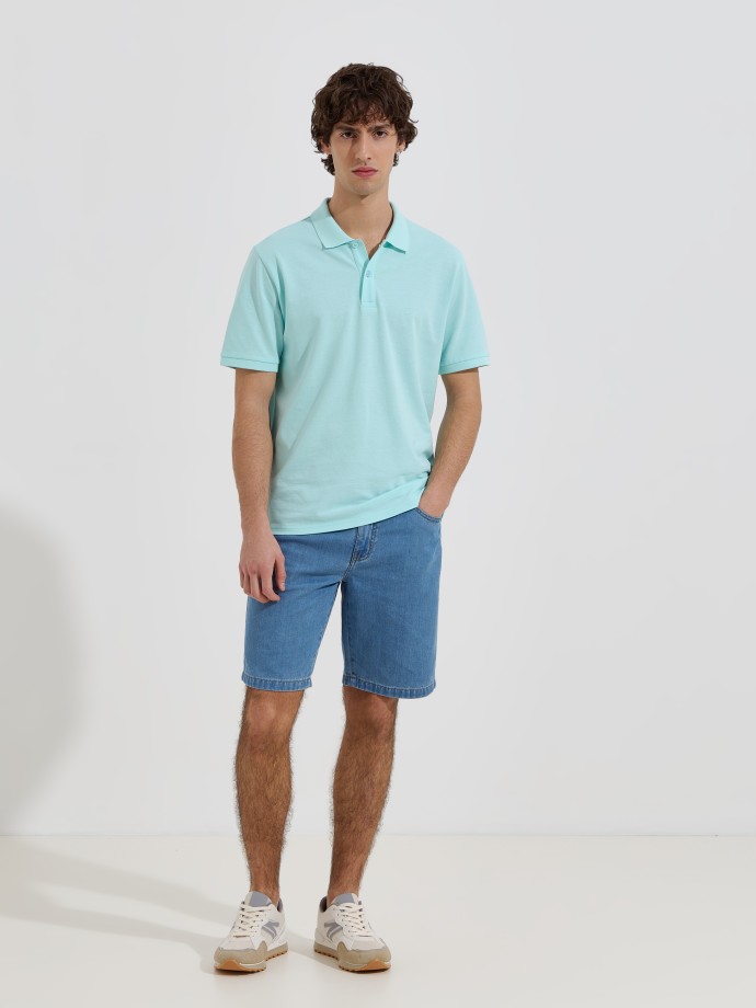 Polo b�sico em malha piquet