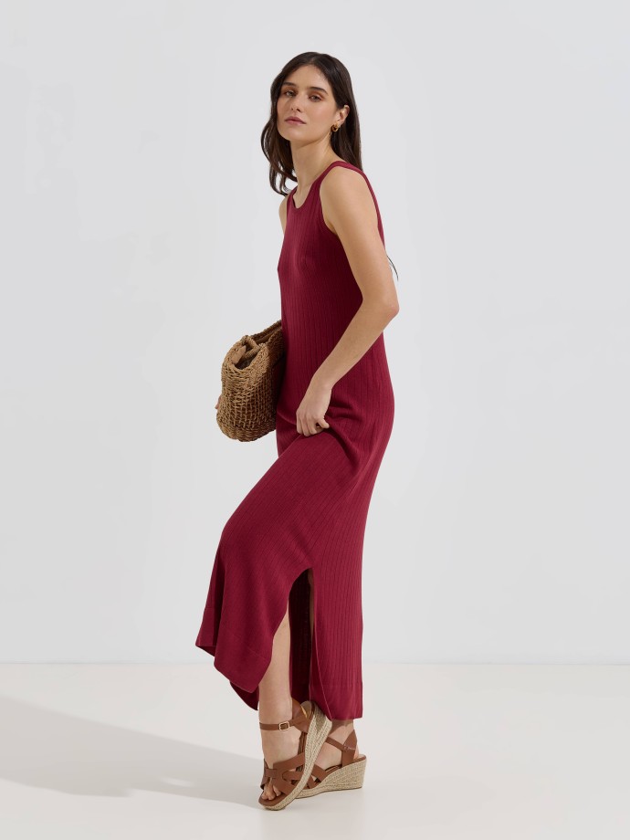 Vestido comprido de malha