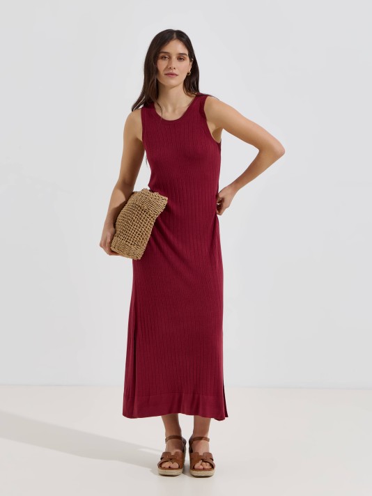 Vestido comprido de malha