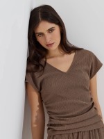 T-shirt com franzidos laterais
