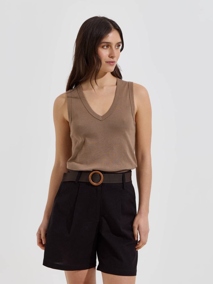 Tank top com decote em V