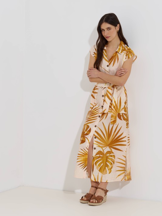 Vestido camiseiro estampado