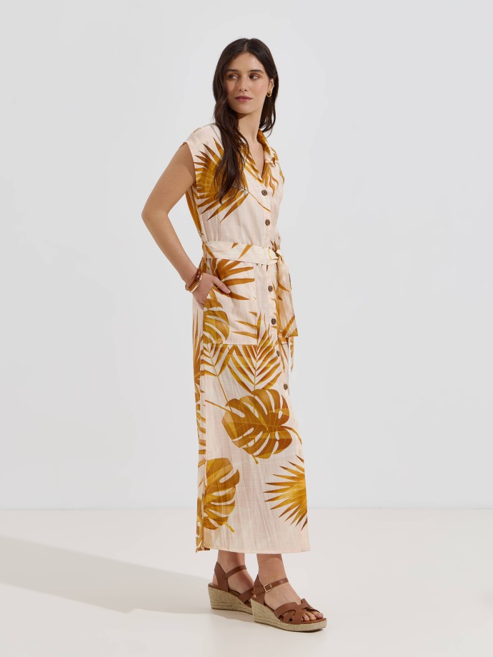 Vestido camiseiro estampado