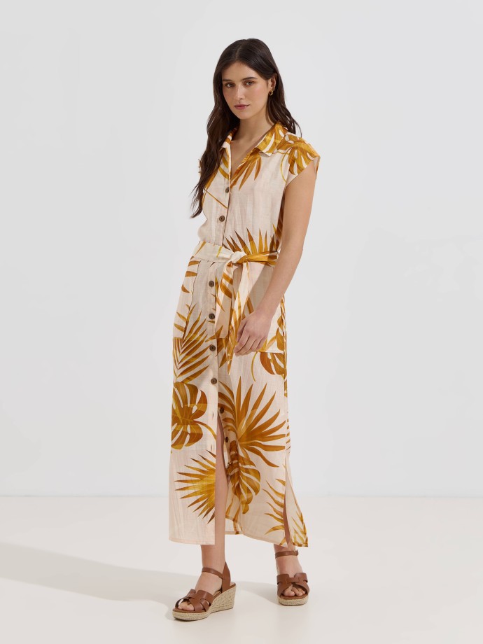 Vestido camiseiro estampado