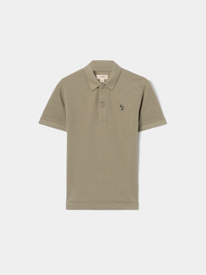 Polo em malha piquet com estampado