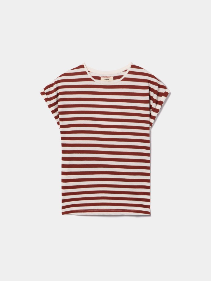 T-shirt �s riscas com brilho