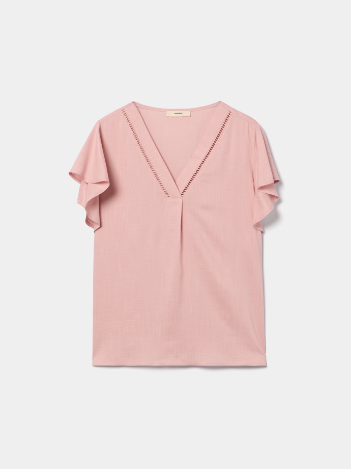 Blusa com folho nas mangas