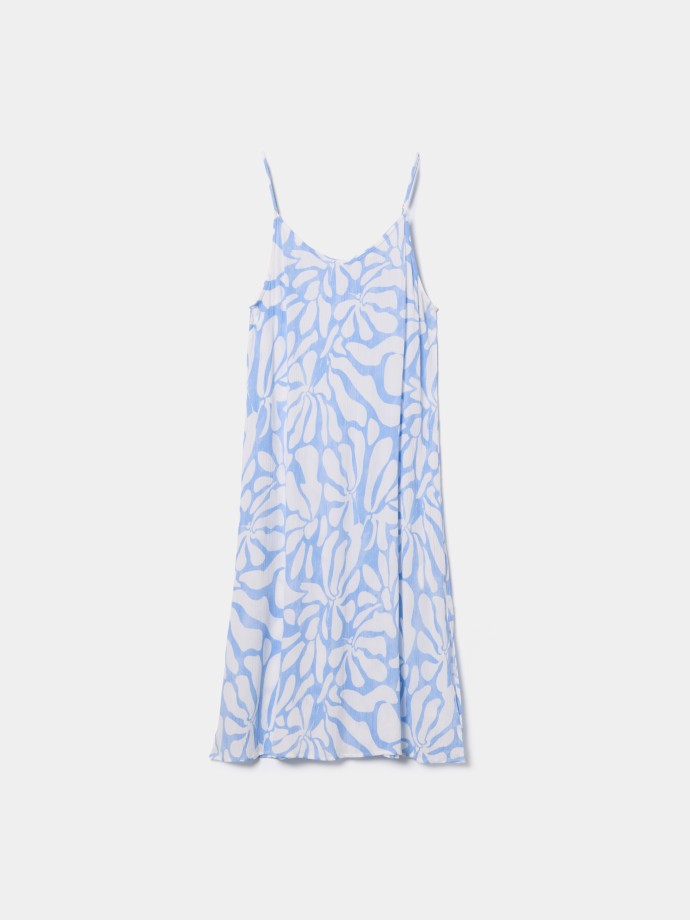 Vestido midi com padr�o