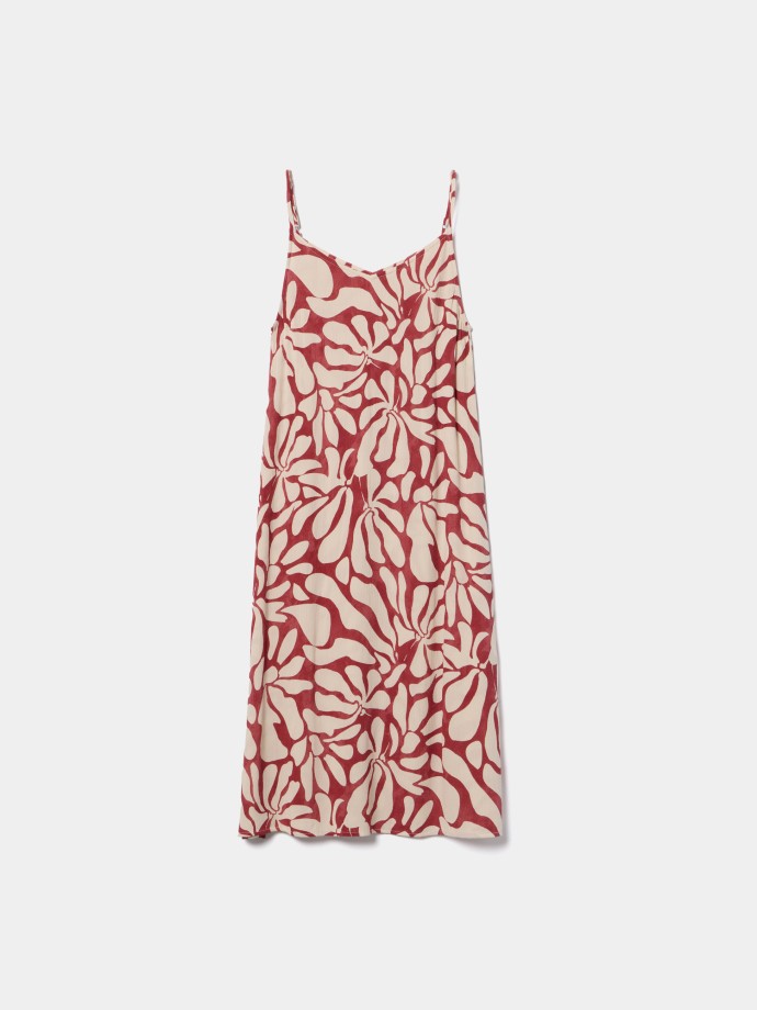 Vestido midi com padr�o